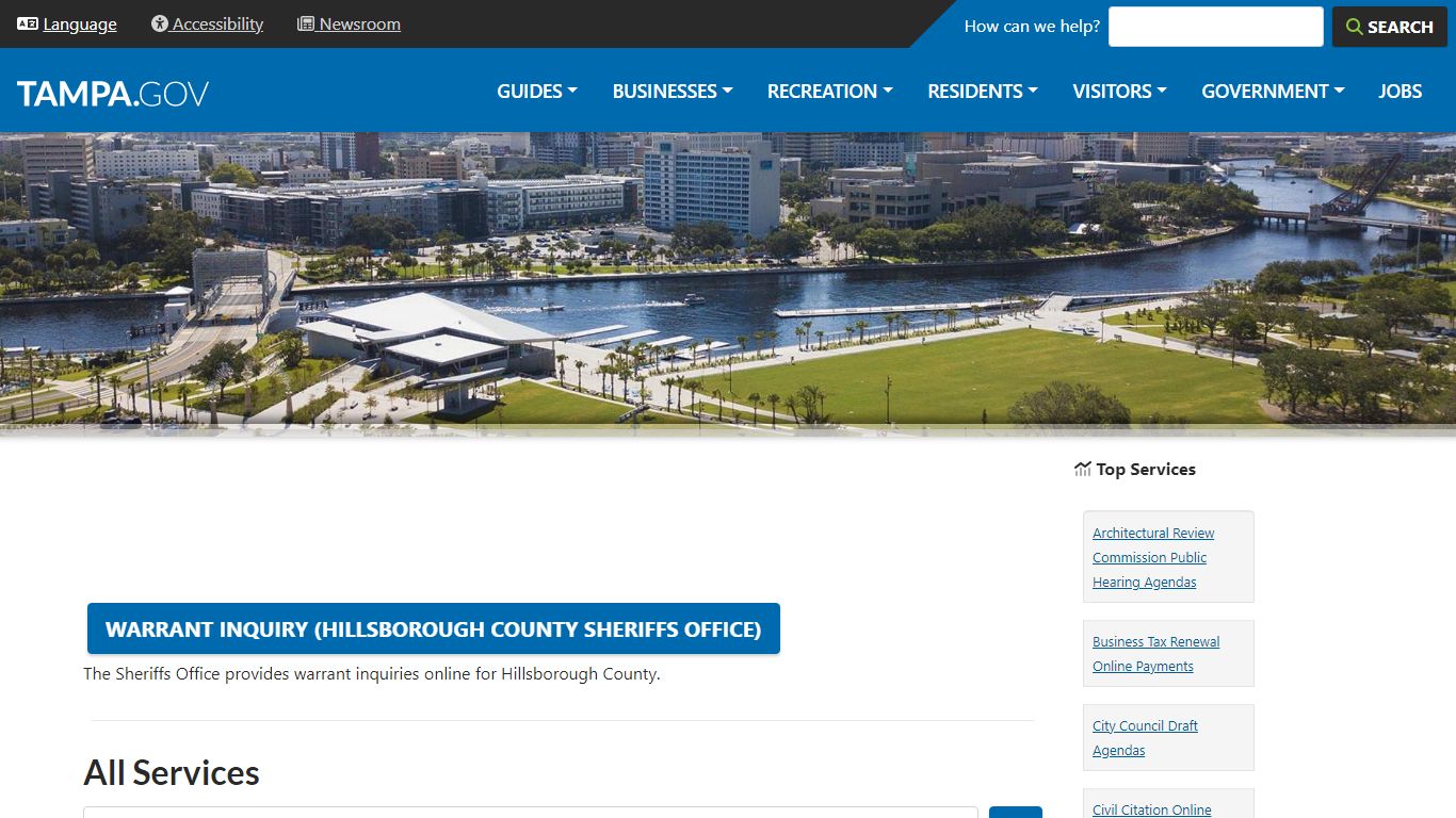 Warrant Inquiry (Hillsborough County Sheriffs Office)